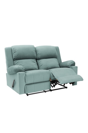 Lazy Vibes Velvet Double Classic Recliner Chair - Light Turquoise