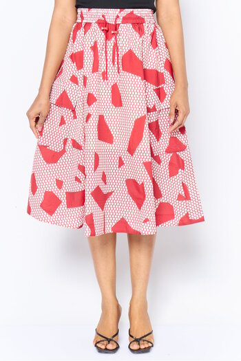 Esprit Women Allover Print Midi Skirt, Multicolor