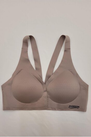 Pemilo Women's 2015 Seamless Underwire Removable Pad Front Closure Bra Mink