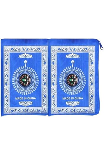 Generic (Pack of 2) Portable Travel Prayer Mat with Compass, Waterproof Polyester Prayer Rug, Muslim T