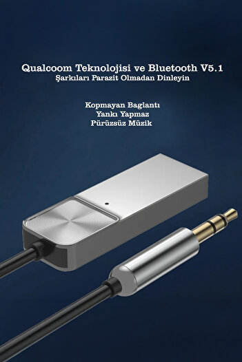 CONOCER Bluetooth 5.1 USB AUX Wireless Araç Kiti | Telefon Konuşma Müzik Dinleme | T03 Destekli