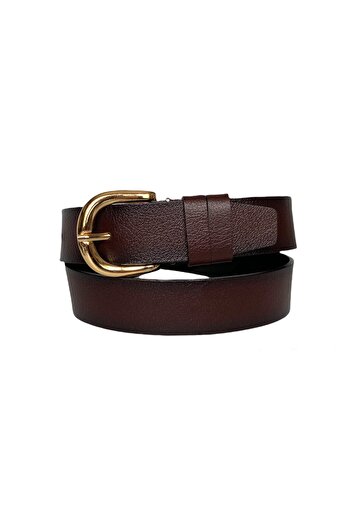GoDeri 100% Genuine Leather, Gold Buckle Claret Red Women's Jeans Belt 4 Cm=an-byn-26