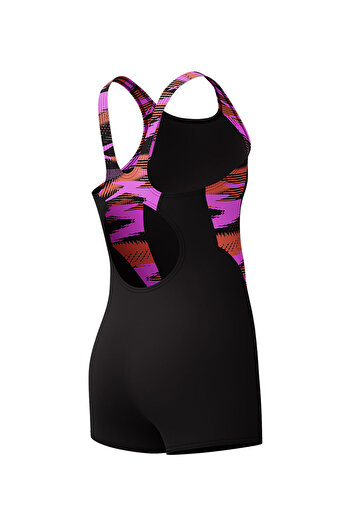 SPEEDO Long Girl's Swimsuit (Black-Purple)