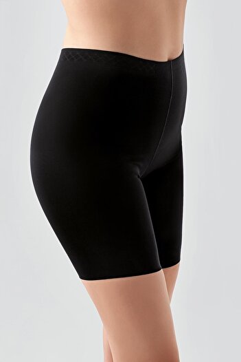 C&City High Waist Seamless Corset with Shorts 9209 - Black Laser Cut