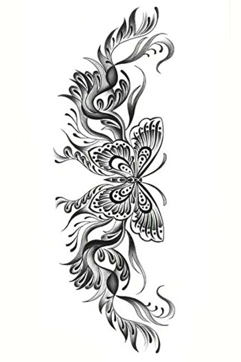 TAKIŞTIR Geçici Kelebek Figürlü Büyük Boy Dövme Tattoo
