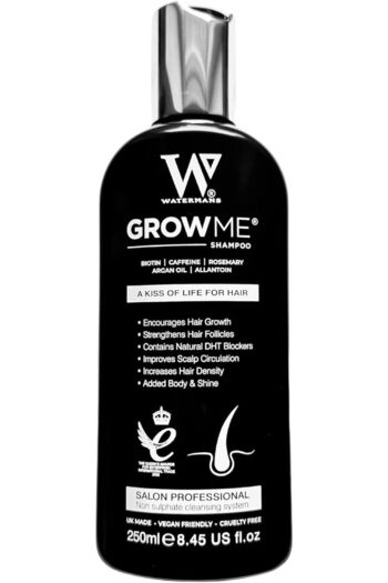 Genar Watermans Grow Me Shampoo - Biotin, Caffeine, Argan Oil for Hydrating and Revitalising 250Ml