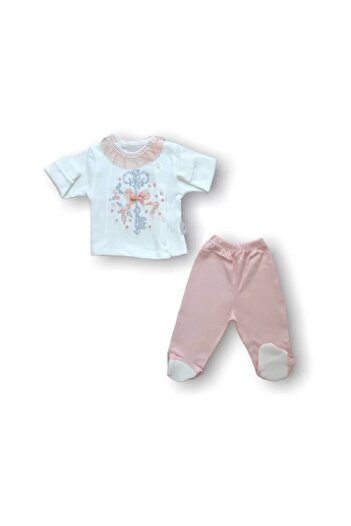 BabyBird Dean Cross Stitch Embroidered 100% Cotton Antibacterial 5-Piece Bodysuit Set Hospital Outlet Powder