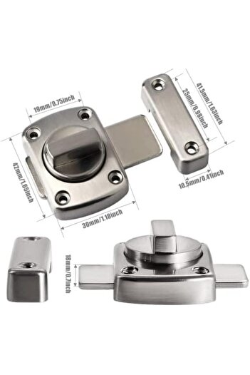 Generic JIANHY 2 Pcs Rotate Bolt Latch Door Latch Stainless Steel Anti Theft Protection