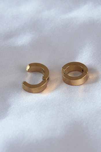 Clariss 316L Steel Gold Color Compression Men's Earrings
