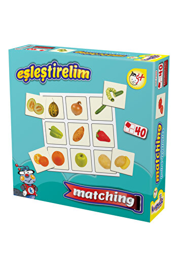 Kırkpabuç Puzzle Fruits Vegetables - 40 Piece Educational Matching Game 7309