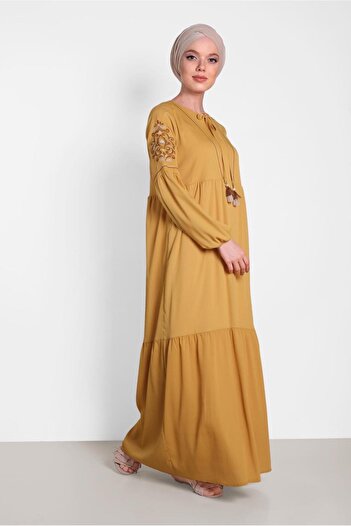 Alvina Embroidered Sleeves Dress 4439