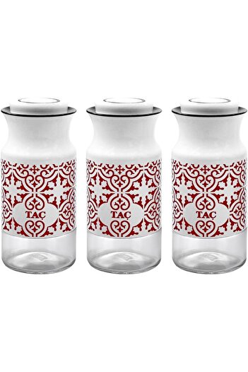 STOREMAX Snshop Vera 3-Piece Spice Rack Medium White/Red 467437