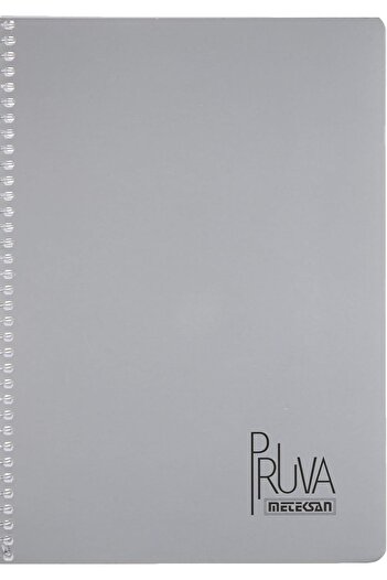 STOREMAX Snshop Pruva A4 Pet Spiral Cardboard Cover Notebook 144 Sheets - Checkered - Gray 467437