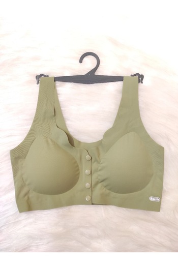 SATTENS Laser Bra - Front Button Laser Cut Seamless Sweat-Proof Bra with Pad