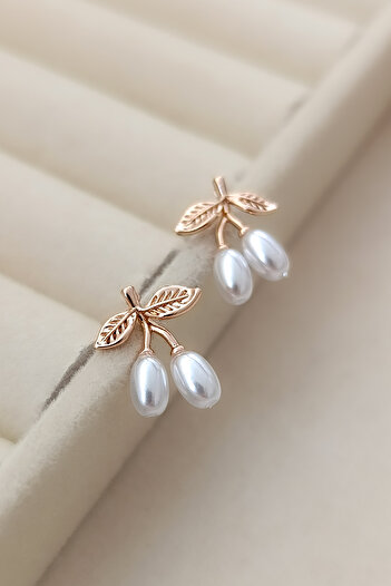 COSİTA Minimal Pearl Cherry Earrings