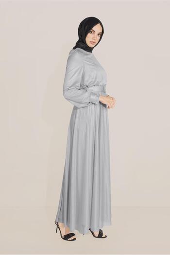 Alvina Glossy Fabric Belt Dress 40736