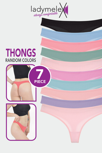 LadyMelex Tanga pentru femei, tanga clasica, culori aleatorii pachet de 7, chiloti din bumbac