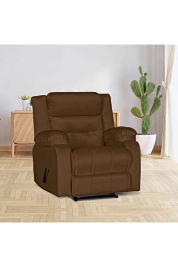 Lazy Vibes MNZ3 | Velvet Rocking Recliner Chair - Brown