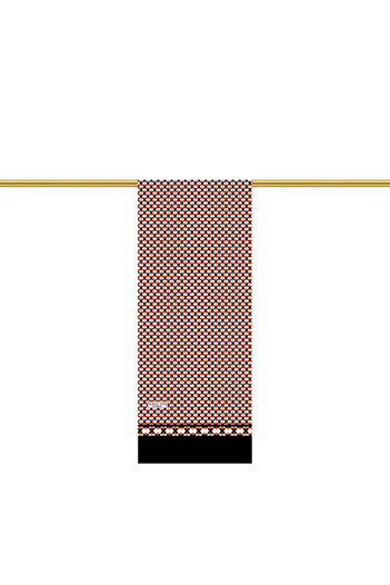 Bursa İpek Orange Patterned Men's Silk Kaşkol