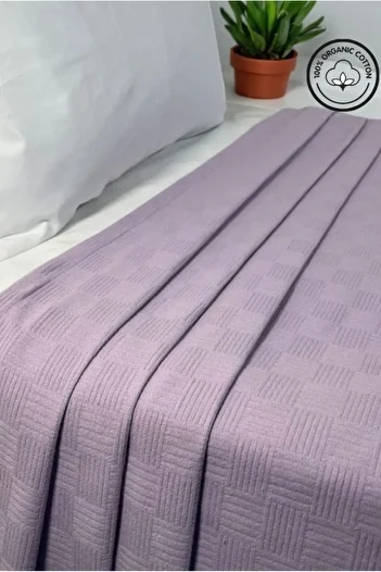 VESSİNOHOME Pique Single - 100% Cotton, Small Checkerboard Patterned Bedspread, Hotel Type, Luxury