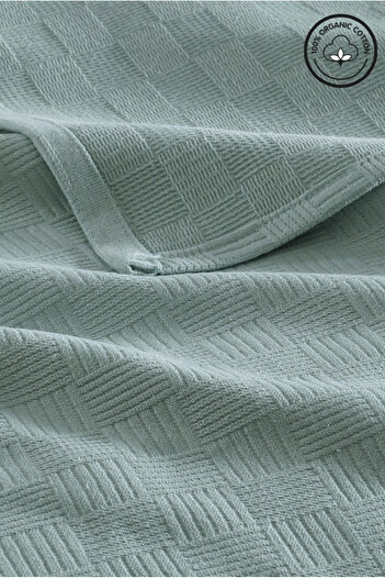 VESSİNOHOME Pike Single 100% Cotton Small Checkerboard Patterned Bedspread Hotel Type Luxury Pike White
