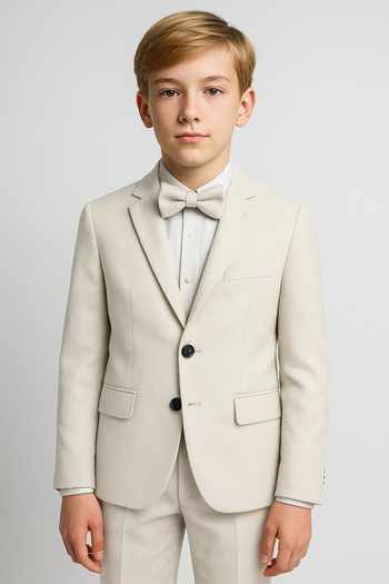 SIRRI Boy's Beige 4 Piece Suit - Age 1-12