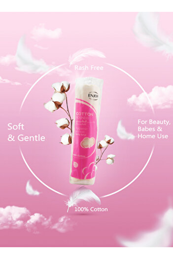 Enjoy Cotton Round Pads 80pcs – Soft, Lint-Free & Hypoallergenic for Makeup & Skincare