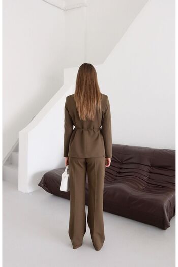 MYGİYİMİSTANBUL Waist-Tied Blazer Jacket Trousers Set