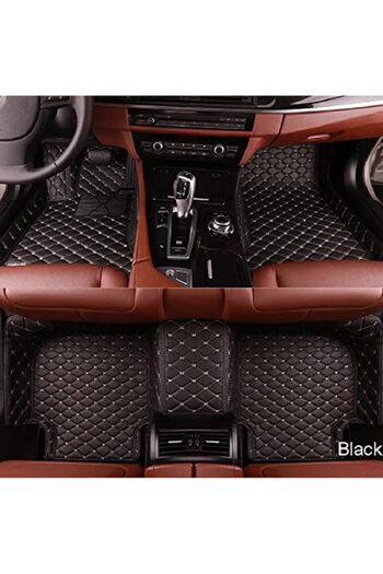 Generic 5 Pcs Set Car Floor Mat Universal Floor Mat for Car Premium & High Quality Rexine Black