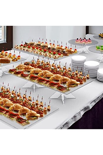 Generic Acrylic Display Stand, Buffet Serving Tray Riser for Cupcakes, Pastries, Appetizers (24"x16")