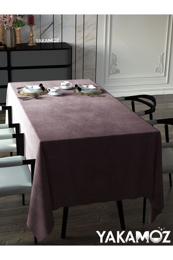 Yakamoz Pink Sweet Color Velvet Table Cloth Velvet Touch Series