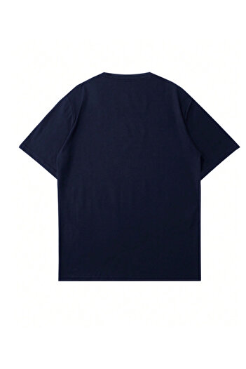Revasser Unisex Erkek/Kadın MILANO Özel Baskılı Oversize Pamuklu Bisiklet Yaka T-Shirt