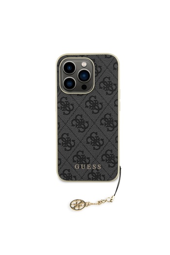 Guess Case for iPhone 15 Pro Hardcase 4G Charm, - Gray