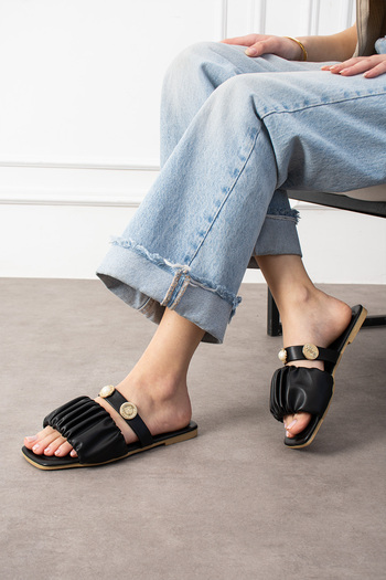 topukludünyası Sequin Buckle Daily Women's Slippers