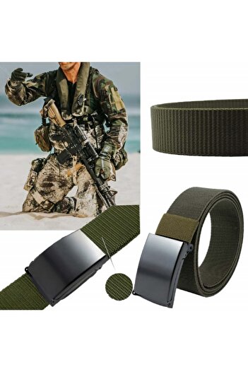 PUFO Army Elite Edition men's belt strap 3.8 x 125 cm, adjustable, green