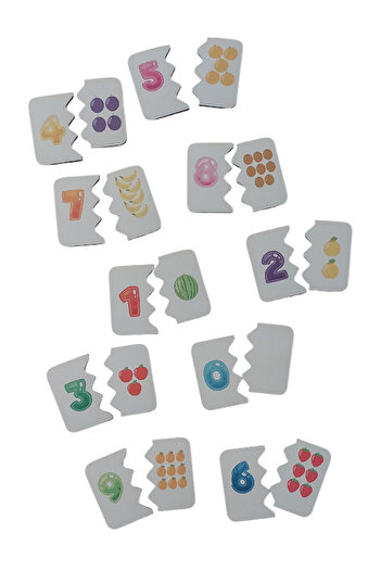 Fizello Educational Tutorial Wooden Counted Matching Cards - Baby Kids Toy