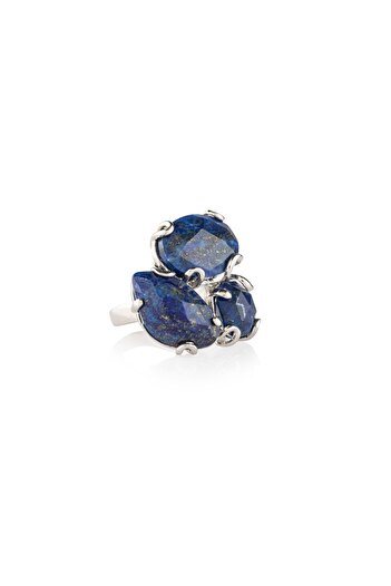 TREND Lapis Lazuli Doğal Taş Bakır Yüzük Ayarlanabilir)