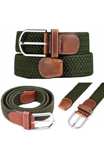 PUFO Sailor elastic belt for men 120-130 x 3.5 cm, adjustable, green