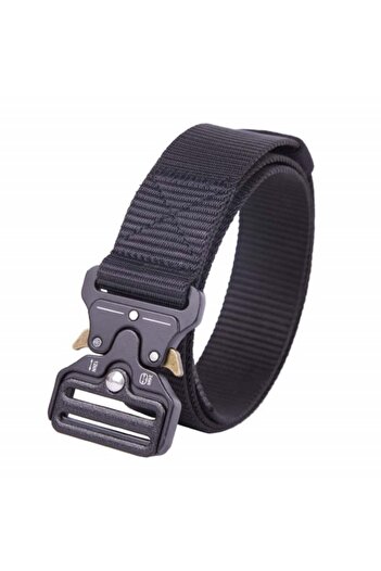 PUFO Tactical Combat belt strap for men 3.8 x 123 cm, durable, black