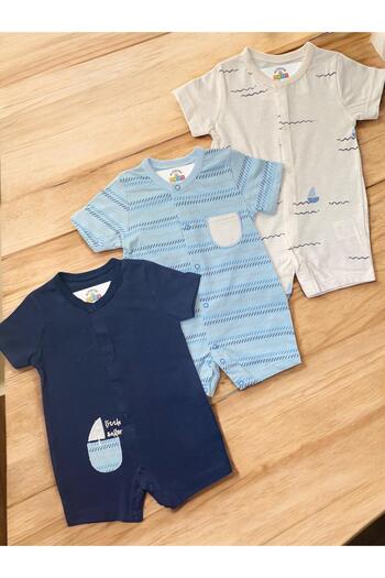 ALTINTAŞ BABY Marine Ship Summer Triple Jumpsuit New Season
