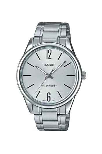 Casio Men's Dress Series Water Resistant Stainless Steel Analog Watch MTP-V005D-7B - 28 mm - Silver
