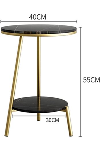 Generic Metal and marble side table 55x40x30 cm