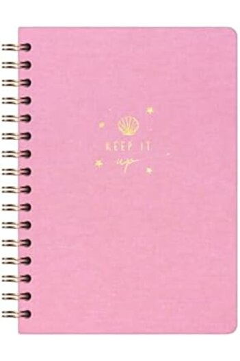 STOREMAX Srhtds A5 Spiral Hard Cover Linen Checkered Undated Notepad Candy Pink Desing 266450