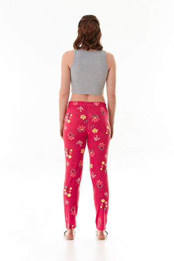 Fulla Moda Çiçek Baskılı Pijama Altı