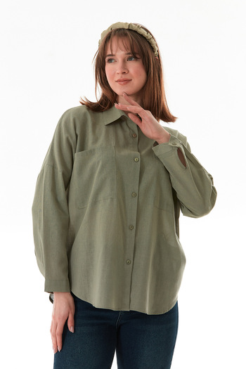 Fulla Moda Basic Double Pocket Oversize Shirt