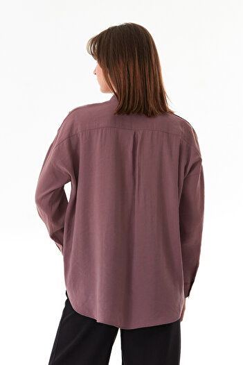 Fulla Moda Basic Oversize Arkası Uzun Düğmeli Gömlek