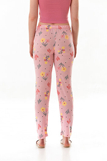 Fulla Moda Çiçek Baskılı Pijama Altı