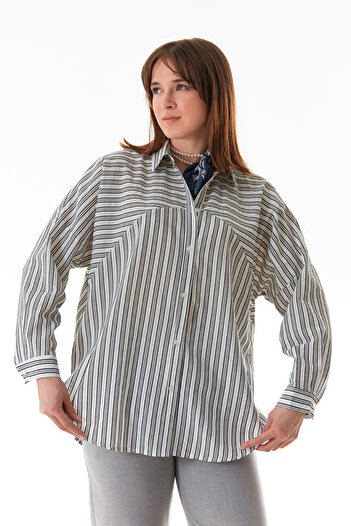 Fulla Moda Striped Oversize Shirt