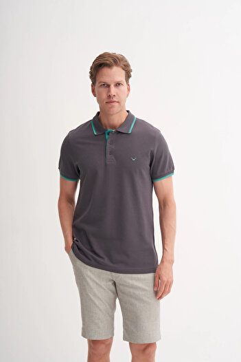 Cazador Polo Neck Slim Fit Pique Plain Cotton T-Shirt 4614