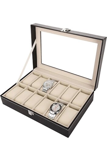 Generic 12 Slot Leather Watch Display Case Jewelry Collection Storage Organizer Box Holder